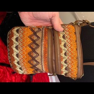 Orange Boho Aztec Crossbody Bag